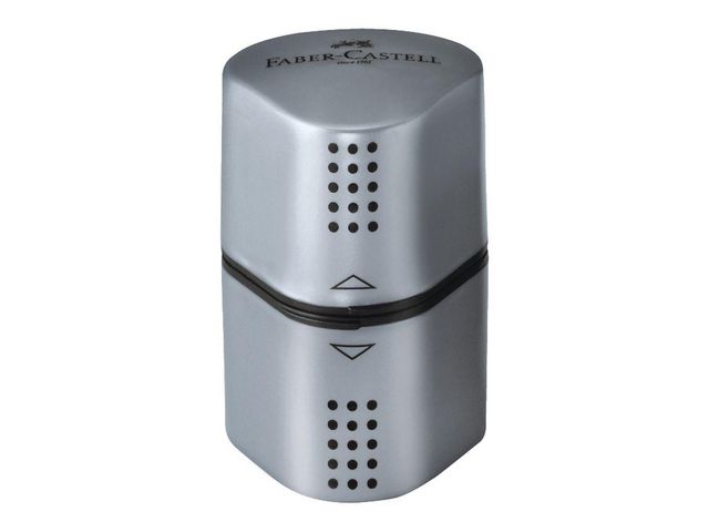 Faber-Castell Pennvässare GRIP 2001 Trio för blyerts- och färgpennor, silver | Skola och förskola - Pennor och tillbehör - Pennvässare | Kontorsexperten