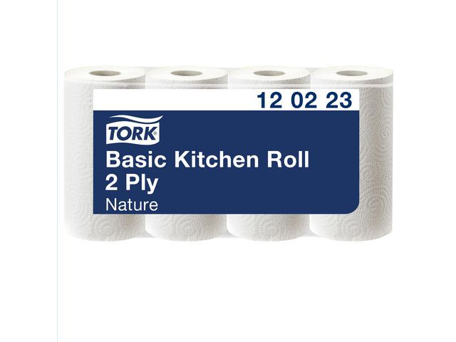 Tork Hushållspapper Basic 2-lag 191ark naturvit 4/fp | Städ och hygien - Toalettpapper och torkpapper - Hushållspapper | Kontorsexperten