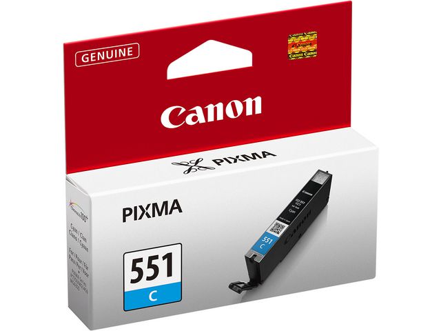 Canon Bläckpatron, PIXMA CLI-551 C, 6509B001, ChromaLife100+, cyan, singelförpackning | Toner och bläck - Bläckpatroner - Bläckpatroner Canon | Kontorsexperten