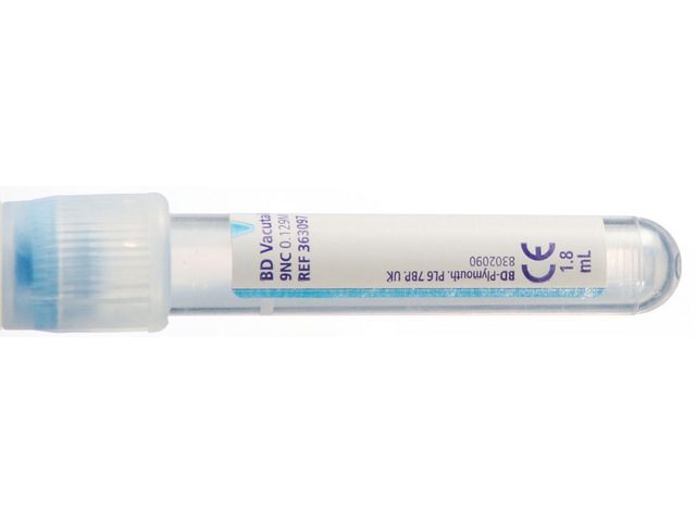 BD™ Hemogardrör ljusblå NaC 3,8% 1,8ml 100/fp