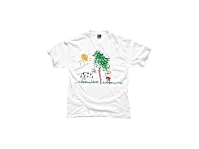 T-shirt, stickad, 100 % bomull, 7 till 9 år, 128 cl | Skola och förskola - Målarfärg och tillbehör - Textilfärg | Kontorsexperten