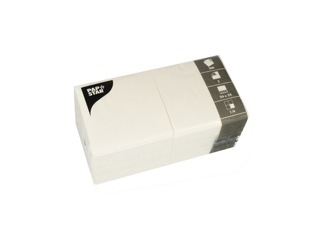 PAPSTAR Servett 3-lags 24x24cm vit 200/fp | Kök och servering - Servetter och dukar - Servett - 3-lagers | Kontorsexperten