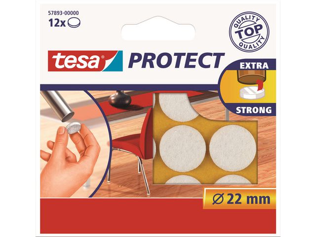 TESA Möbeltassar Protect ø22mm 12/fp | Skolmöbler och inredning - Ljudabsorbenter - Möbeltassar | Kontorsexperten