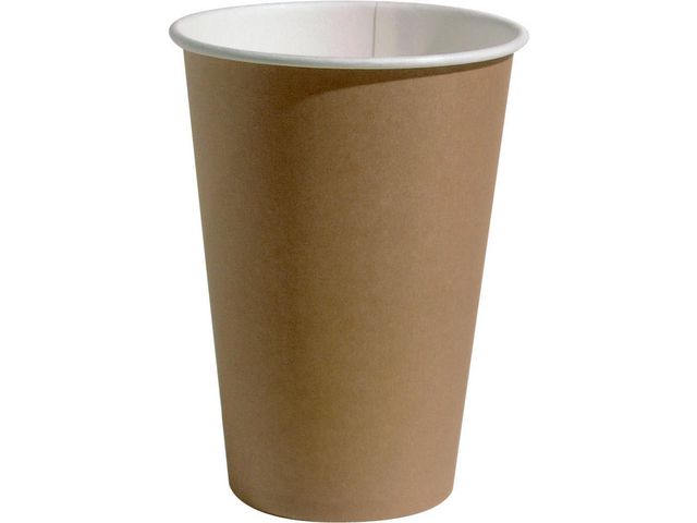 HUHTAMAKI Pappersbägare 20cl brun/vit 100/fp | Kök och servering - Engångsartiklar - Pappersbägare | Kontorsexperten