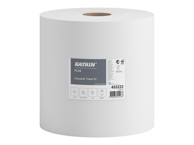 KATRIN Industritorkrulle Plus XL 1200 1-lager, 320 mm, vit | Städ och hygien - Toalettpapper och torkpapper - Industritork | Kontorsexperten