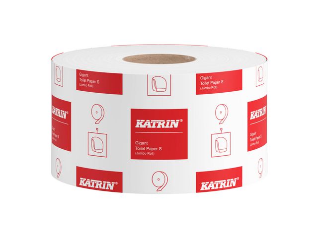 KATRIN Toalettpapper Gigant S-jumborulle, 1-lagers, 360ark, 106 mm, naturell vit 12/fp | Städ och hygien - Toalettpapper och torkpapper - Toalettpapper - rulle | Kontorsexperten