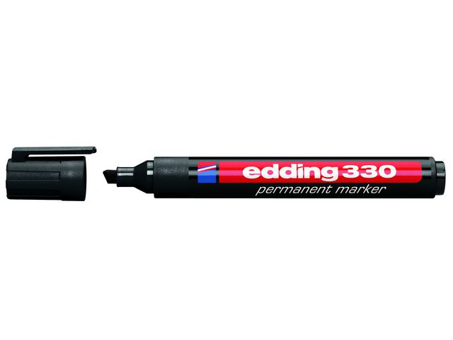 Edding® Märkpenna Permanent 330 med snedskuren spets, 1 - 5 mm, svart | Kontorsmaterial - Pennor - Märkpennor - Skuren spets | Kontorsexperten