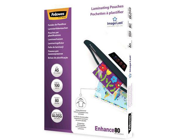 Fellowes Laminat A5 80mic Klar 100/fp | Kontorsmaskiner - Laminering - Laminat - A5 | Kontorsexperten