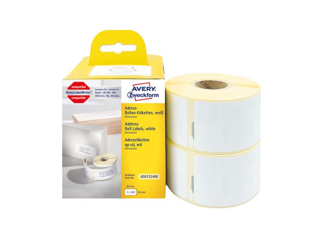 AVERY Etikett på rulle 36x89mm 520/rl | Emballage och lagerutrustning - Etiketter och godsmärkning - Specialetiketter | Kontorsexperten
