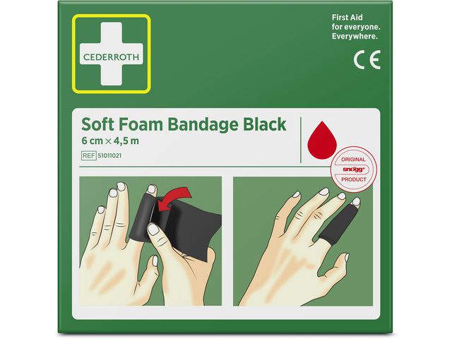 Cederroth Plåster Soft Foam svart 6cmx4,5m