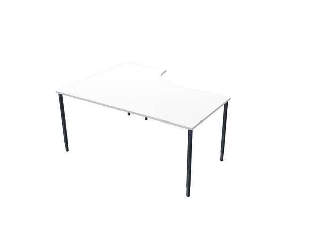 LANAB DESIGN Skrivbord Höger 160x120cm vitlaminat/svart | Kontorsmöbler och inredning - Bord och hurtsar - Skrivbord - Fasta | Kontorsexperten