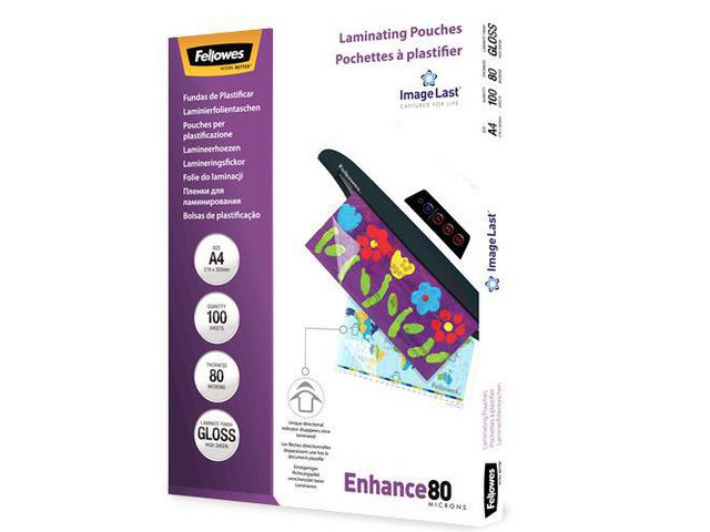 Fellowes Laminat A4 80mic Klar 100/fp | Kontorsmaskiner - Laminering - Laminat - A4 | Kontorsexperten