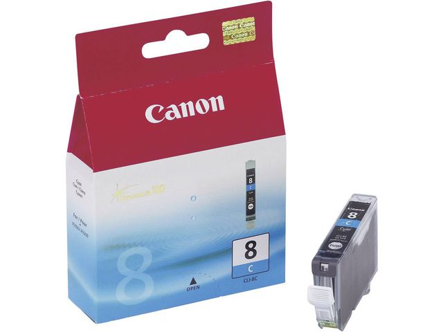Canon Bläckpatron, PIXMA CLI-8 C, 0621B001, ChromaLife100, cyan, singelförpackning | Toner och bläck - Bläckpatroner - Bläckpatroner Canon | Kontorsexperten