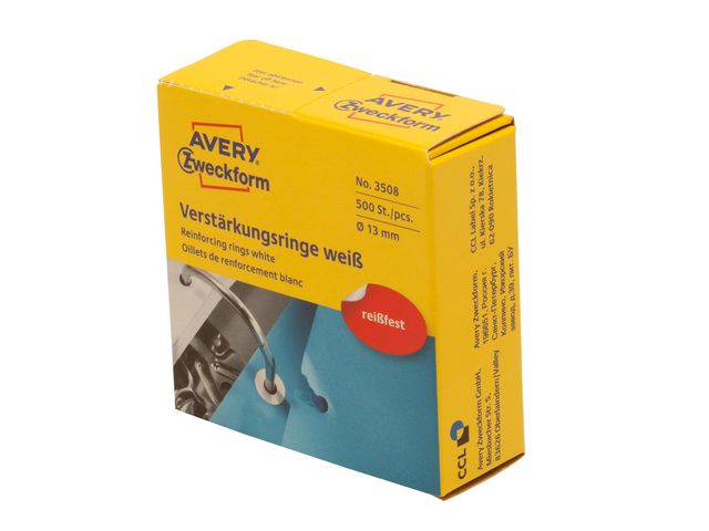 Produktfoto för Avery Etikett Hålförs. 13mm vit