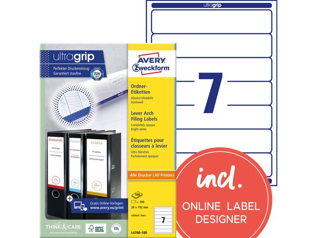 AVERY Etikett pärm 192x38mm 700/fp | Emballage och lagerutrustning - Etiketter och godsmärkning - Specialetiketter | Kontorsexperten