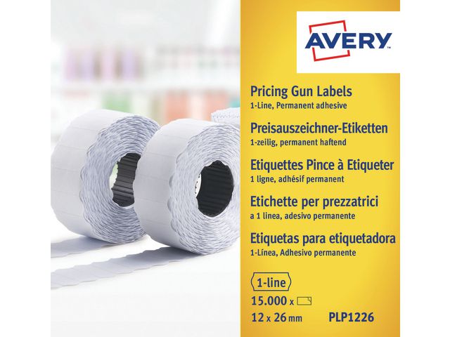 AVERY Prisetikett 1-rad 26x12mm 15000/fp | Kontorsmaterial - Butiksmaterial - Prisetiketter och prismärkare | Kontorsexperten