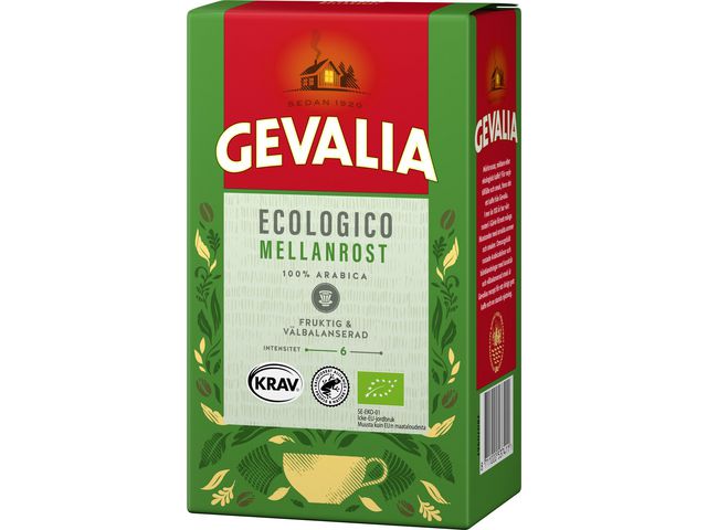 GEVALIA Kaffe Ecologico mellanrost 425g | Kök och servering - Kaffe och te - Bryggkaffe | Kontorsexperten