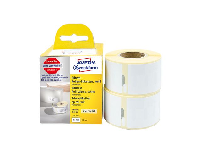 AVERY Etikett på rulle 89x28mm 260/rl | Emballage och lagerutrustning - Etiketter och godsmärkning - Specialetiketter | Kontorsexperten