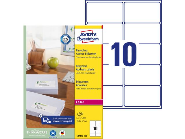 AVERY Etikett återvunnen 991x57mm 1000/fp | Emballage och lagerutrustning - Etiketter och godsmärkning - Adressetiketter | Kontorsexperten
