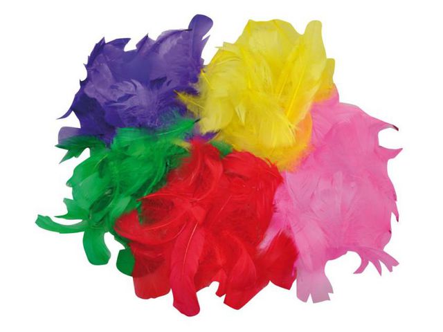 PLAYBOX Fjädrar 30-100mm blandade färger 200/fp | Skola och förskola - Hobbymaterial - Fjädrar och påskfjädrar | Kontorsexperten