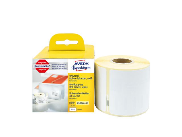 AVERY Etikett Universal 70x54mm 320/rl | Emballage och lagerutrustning - Etiketter och godsmärkning - Specialetiketter | Kontorsexperten