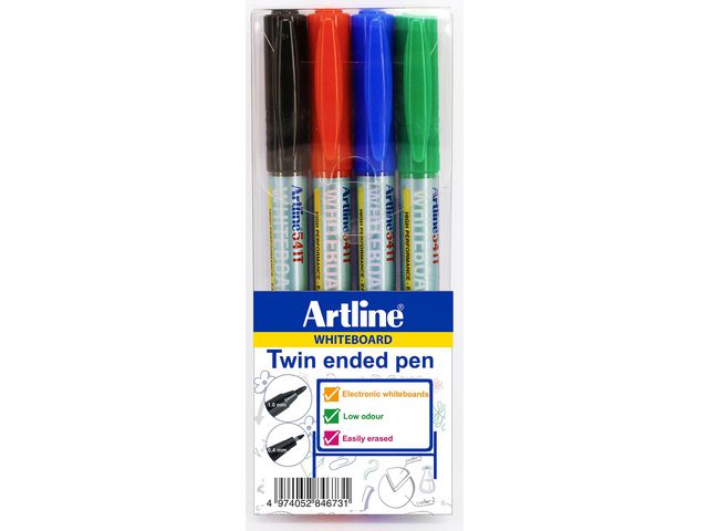 Artline Whiteboardpenna 541T 4 färger 4/fp | Kontorsmaterial - Pennor - Whiteboardpennor - Rund spets | Kontorsexperten