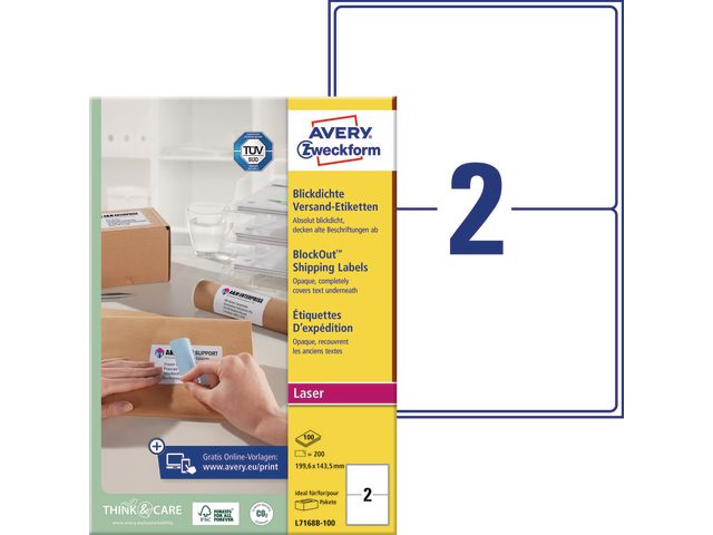 AVERY Etikett 199,6x143,5mm 200/fp | Emballage och lagerutrustning - Etiketter och godsmärkning - Adressetiketter | Kontorsexperten