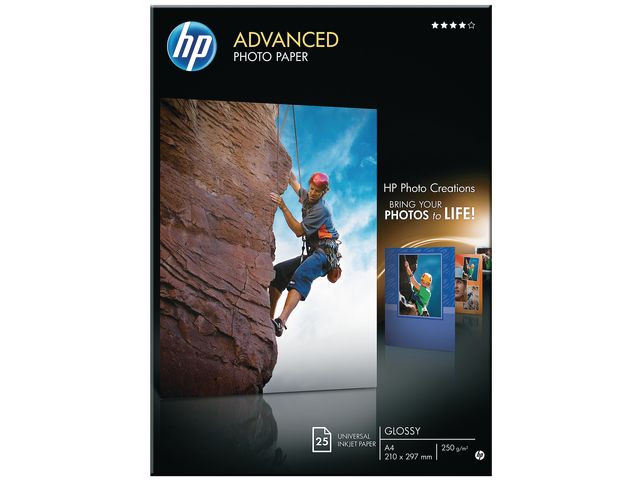 HP Fotopapper Q5456A A4 250g 25/fp | Kontorspapper - Foto-papper - A4 fotopapper | Kontorsexperten