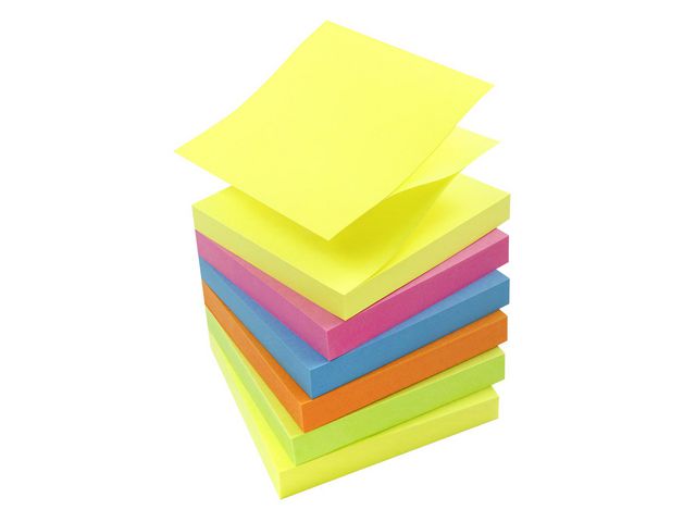 Lyreco Lyreco Premium ZigZag Notes är självhäftande notisar med extra starkt lim - perfekt för vertikala ytor. 6/fp | Kontorsmaterial - Notes och Post-It - Notes - Z-block | Kontorsexperten