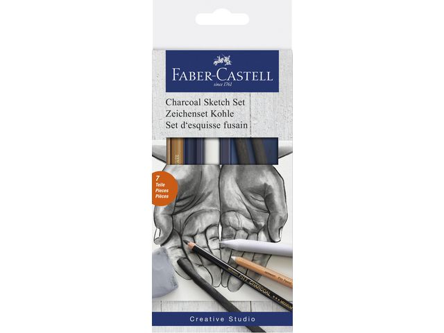 FABER-CASTELL Sketch set Charcoal 6/fp | Skola och förskola - Konstnärsprodukter - Skisspennor, kol och grafitkritor | Kontorsexperten