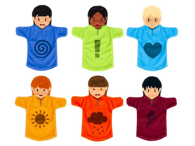 ACHOKA Handdockor känslor 6/fp | Skola och förskola - Lekmaterial - Handdockor | Kontorsexperten