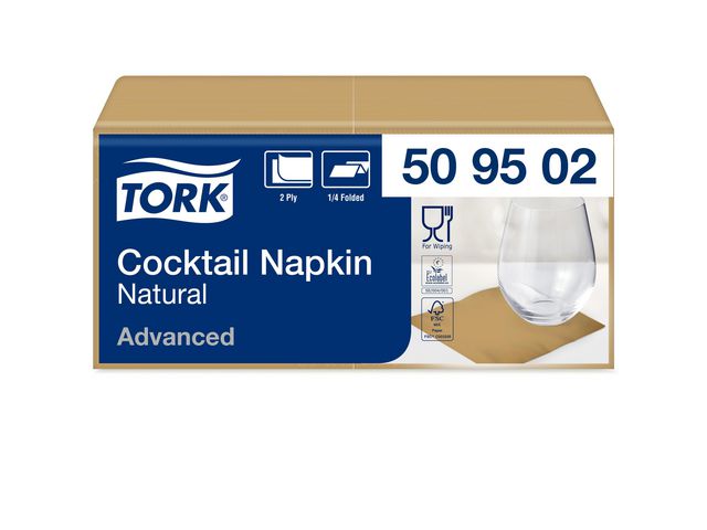 TORK Servett Cocktail 2-lags natur 200/fp | Kök och servering - Servetter och dukar - Servett - 2-lagers | Kontorsexperten