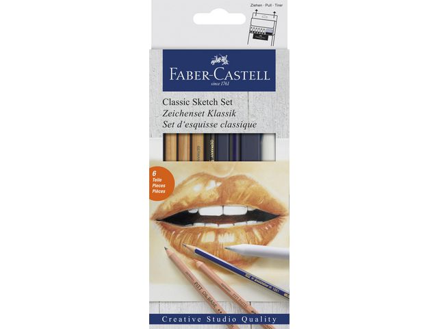 FABER-CASTELL Sketch sets Classic 6/fp | Skola och förskola - Konstnärsprodukter - Skisspennor, kol och grafitkritor | Kontorsexperten