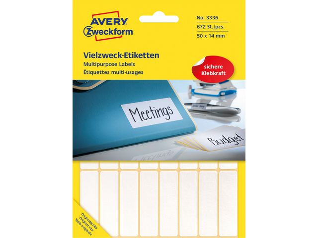 AVERY Etikett manuell 14x50 vit | Emballage och lagerutrustning - Etiketter och godsmärkning - Multifunktionsetiketter | Kontorsexperten