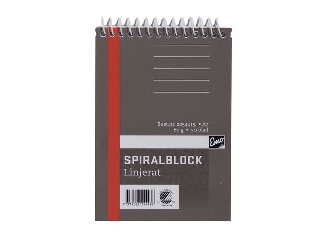 Spiralblock A7 60g 50 blad linjerat | Kontorsmaterial - Block och anteckningsböcker - Spiralblock | Kontorsexperten