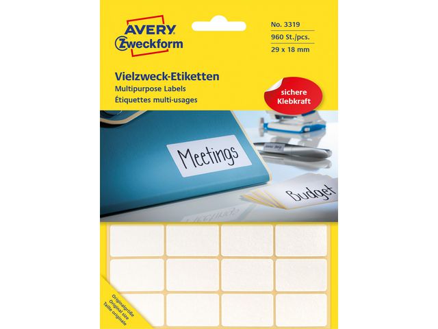 AVERY Etikett handskrift 29x18mm 960/fp | Emballage och lagerutrustning - Etiketter och godsmärkning - Multifunktionsetiketter | Kontorsexperten