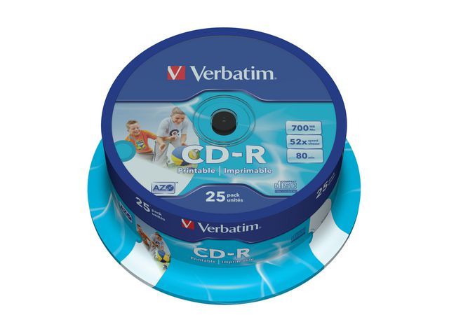 Verbatim CD-R 700 MB, 52X spindel 25/fp | Datorprodukter - Lagring - CD-skivor | Kontorsexperten