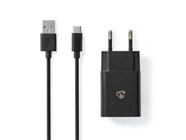NEDIS Laddare Vägg 2.4 A USB-C 1m S | Datorprodukter - Surfplattor och smartphones - Laddare - Vägg | Kontorsexperten