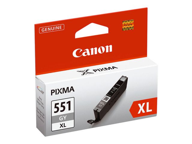 Canon Bläckpatron, PIXMA CLI-551XL GY, 6447B001, ChromaLife100+, grå, singelförpackning, hög kapacitet | Toner och bläck - Bläckpatroner - Bläckpatroner Canon | Kontorsexperten