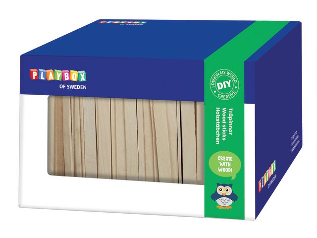 PLAYBOX Träpinnar 115x10mm 1000/fp | Skola och förskola - Hobbymaterial - Pyssel - Trä | Kontorsexperten