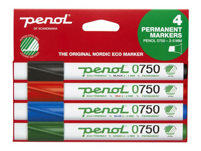 PENOL Märkpenna 0-750 perm 2-5mm 4/fp | Kontorsmaterial - Pennor - Märkpennor - Skuren spets | Kontorsexperten