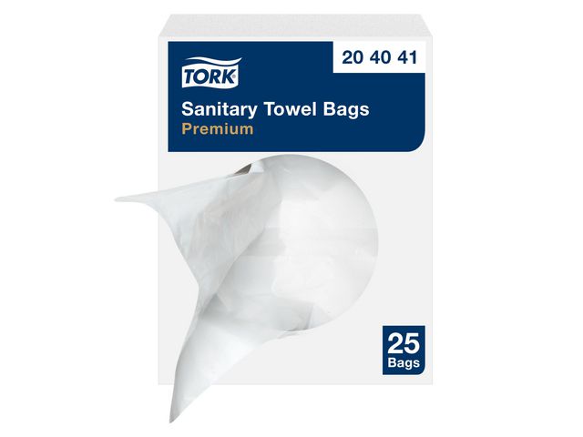 Tork Premium B5 hygienisk sanitetspåse vit 25/fp | Städ och hygien - Påsar och säckar - Sanitetspåsar och hållare | Kontorsexperten
