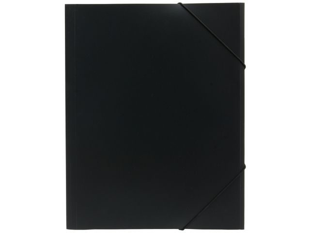 3-klaffsmapp med elastiska gummiband, A4, polypropylen, svart | Kontorsmaterial - Mappar och plastfickor - Gummibandsmappar 3-klaff - Plast | Kontorsexperten