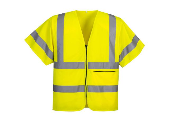 PORTWEST® Varselväst zip C372 gul 2XL kl 2/3 | Arbetskläder - Varselkläder - Varselvästar | Kontorsexperten