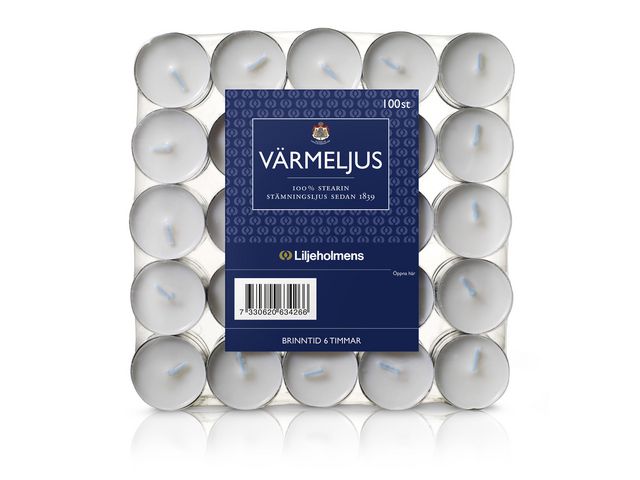 Liljeholmens Värmeljus Stearin 6H 100/fp | Kök och servering - Ljus och tillbehör - Värmeljus | Kontorsexperten