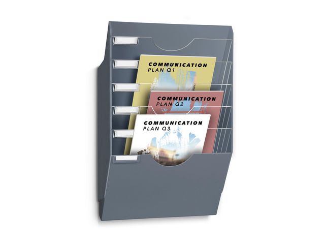 Cep Blankettfack för vägg Mineral 5-fack grå | Kontorsmaterial - Till skrivbordet - Blankettfack och Boxar | Kontorsexperten