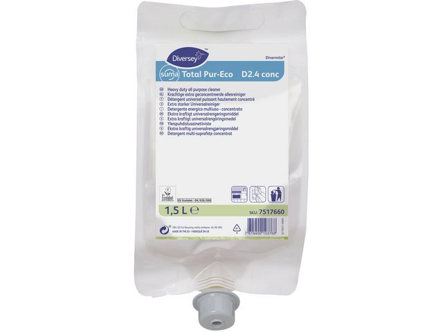 Diversey Allrengöring Total Pur-Eco D2.4 conc refill 1,5l | Städ och hygien - Rengöringsmedel - Allrent | Kontorsexperten