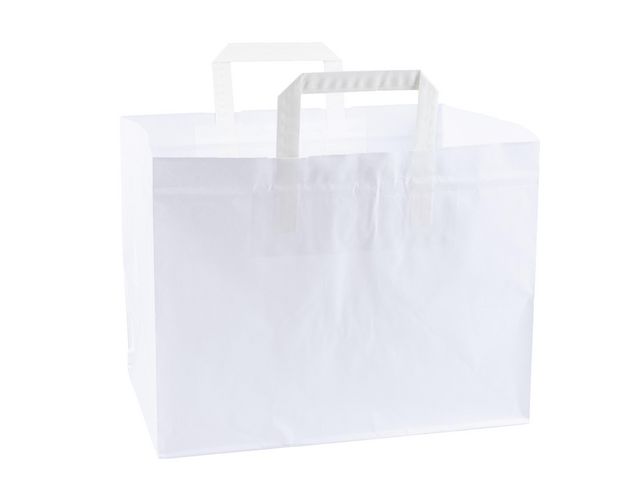 SOBER® Bärkasse Take Away vit 320x220x290mm 300/fp | Emballage och lagerutrustning - Bärkassar och Påsar - Bärkasse - Papper | Kontorsexperten