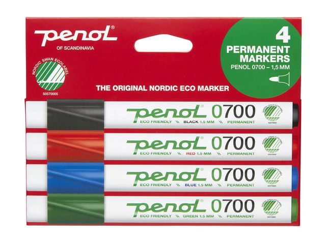 PENOL Märkpenna 0-700 perm 1,5mm 4/fp | Kontorsmaterial - Pennor - Märkpennor - Rund spets | Kontorsexperten