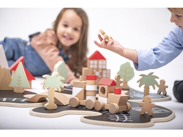 Byggset Tre Öar i trä 68 delar | Skola och förskola - Lekmaterial - Bygglek, konstruktion och mosaik | Kontorsexperten